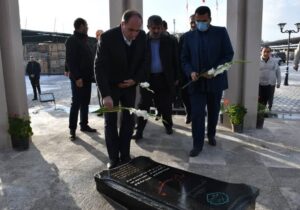 تجدید میثاق وزیر جهاد کشاورزی با شهید گمنام دفاع مقدس در تراکتورسازی تبریز